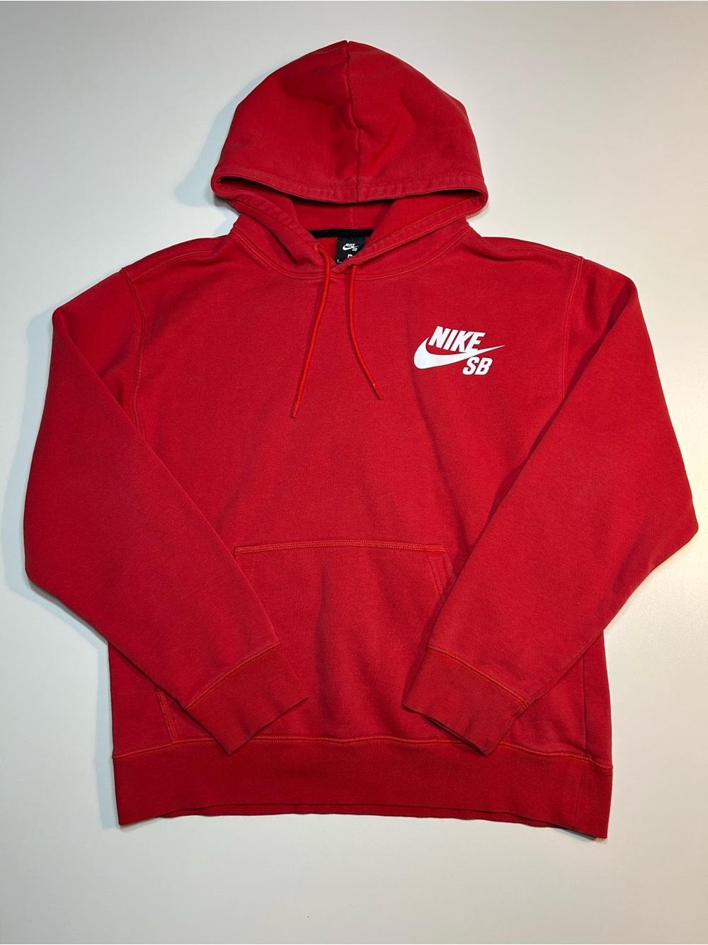 Nike SB Icon Pullover Fleece Hoodie Varsity Red White Graphic Swoosh